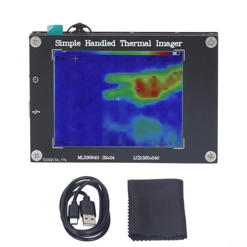 HogarTech Thermal Imager Camera, 3.2 Inch Handheld 7 in 1 Infrared Thermal Imaging Device with -40℃ to 300℃ Range, 8Hz Refresh Rate, 16MB Storage, for Industrial Temperature Measurement