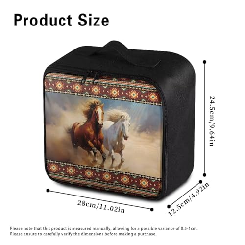 Image of Gomyblomy Aztec Horses First Aid Kit Bag Empty for Home Travel Cars Medical Bag Portable Emergency Kit Large Capacity Storage Pouch for First Aid Supplies