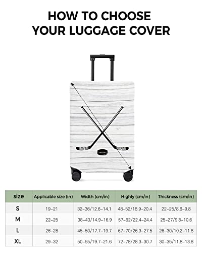 Travel Luggage Cover Medium Suitcase Cover Fit for 22-25 Inch Luggage Luggage Protector Suitcase Cover Scratchproof Hockey Sports Vintage Wooden Board Luggage Cover Protector for Suitcase3