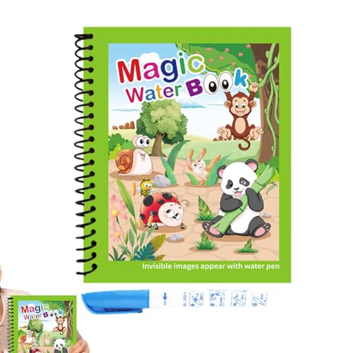 Libri sugli scarabocchi sull'acqua, libri da colorare sull'acqua riutilizzabili - Giocattolo educativo portatile per disegnare scarabocchi per creativo in età prescolare - Dipingi con i libri sull'acq