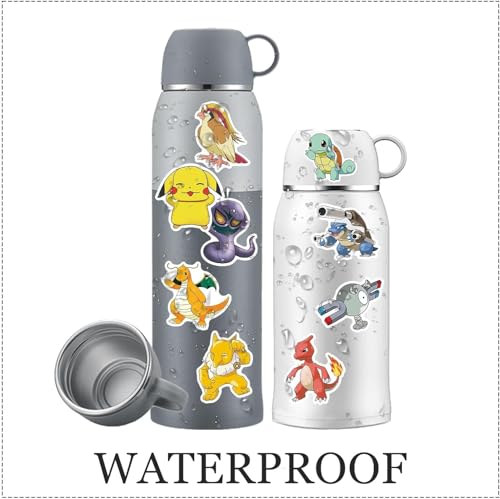 Image of 101Pcs Cartoon Pokemon Stickers in Gift Bag for Suitcase Laptop Computer Water Bottles Car Teens Decal Waterproof Sticker