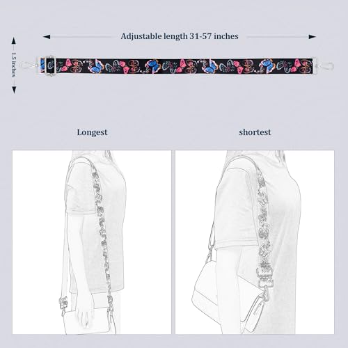 Image of chushui Silver Hardware Purse Strap,Replacement Crossbody Adjustable Shoulder Strap for Handbag Bag