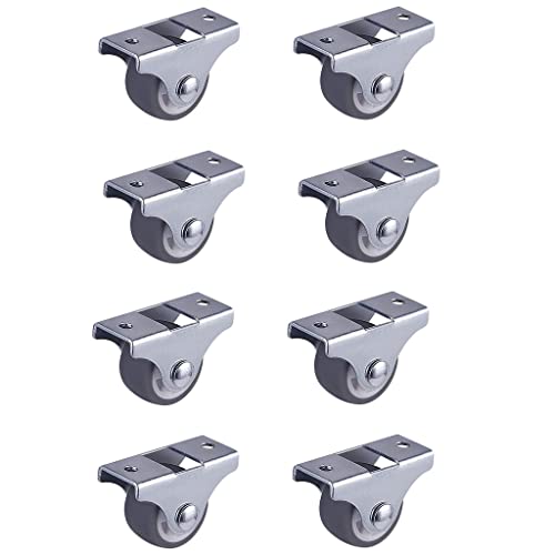 8 Pcs TPE Rubber Chair Rollers Heavy Duty Office Chair Caster for Hardwood Carpet Tile Floors Furniture Hardware
