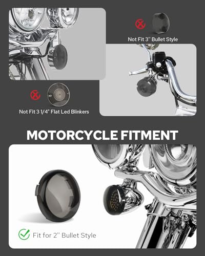 Image of Benlari 2inch Front Turn Signals, 81 LEDs 1157 Turn Signals with 2 Smoked Lens Cover Fit for Harley Touring Street Glide Road Glide Road King Electra Glide Sportster Iron Dyna Softail 1986-2024