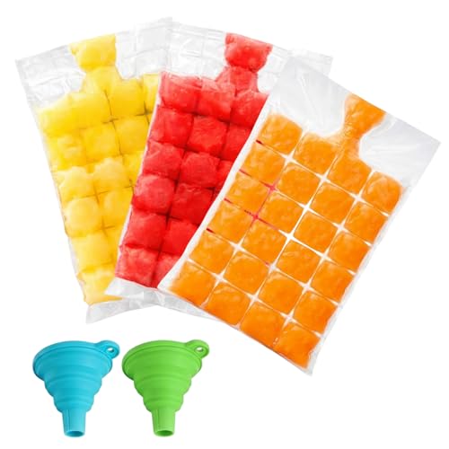 Eiswürfelbeutel 150 Stück Eiswürfelbeutel Mit Zwei Trichtern Perfekt Für Outdoor-Picknicks Und Partys Einfache Handhabung Mit Leckage-Schutz Ideal Für Getränke Und Reisen