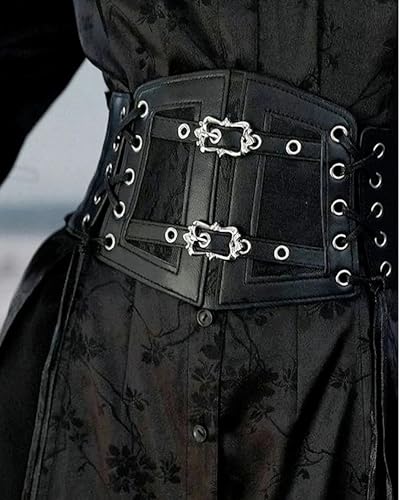 Women's Elastic Corset Belt Sides Lace-up Underbust Wide Costume Belts for Women3