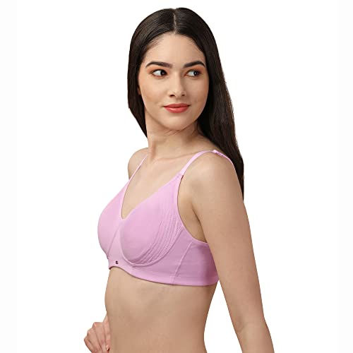 Image of SOIE Women's Cotton Spandex Non Padded Non Wired Full Coverage Encircled T-Shirt Bra with Adjustable Straps & U-Back - Everyday Comfort Fit