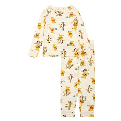 Disney Unisex 2-Piece Snug-fit Viscose Pajama Set, Soft & Cute for Kids, 4T