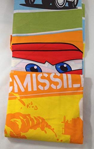 Disney Caleffi - Funda nórdica de una plaza, diseño de Rayo McQueen Cars 2 Race naranja (funda nórdica de 155 x 200 cm + 50 cm solapa), sin sábana bajera y funda de almohada