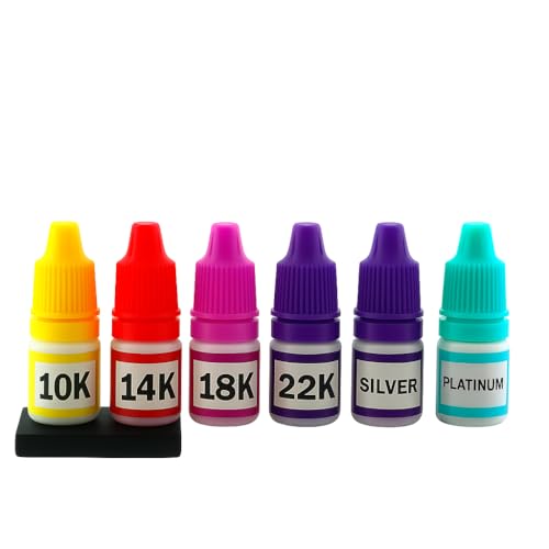  Gold, Silver & Platinum Testing Kit 10k 14K 18K 22K .999 .925 Silver Platinum Solutions with 2x2 Test Stone Precious Metal Tester Real/Fake Check Analysis Analyzer Kit