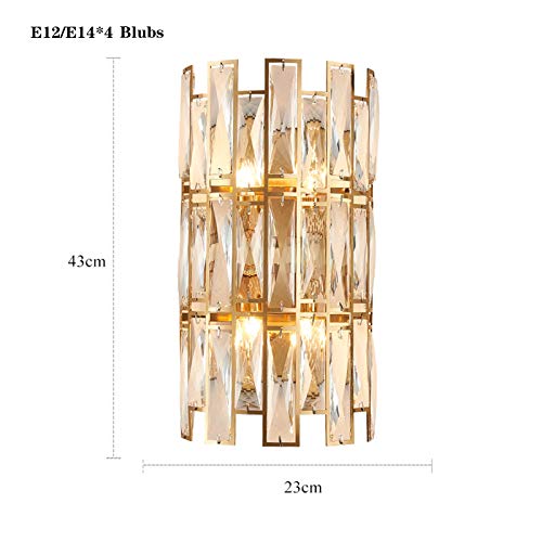 Aplique de pared LED de cristal moderno en oro de lujo para dormitorio 3