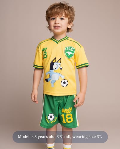 Image of Bluey T-Shirt and Mesh Shorts Outfit Set Infant to Big Kid Sizes (12 Months - 10-12)