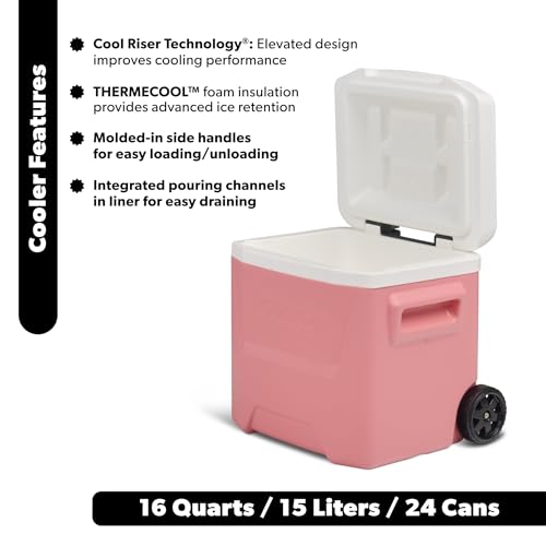 Image of Igloos Cooler Hard-Sided Ice Chest, Insulated Portable Cooler, Heavy-Duty, Leak-Resistant Lid, Lightweight Ergonomic Handle