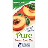 Crystal Light Pure Peach Iced Tea Drink Mix, Pitcher Pack, 5 ct