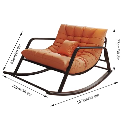Upholstered Nursing Armchair,Rocking Chair for Nursery,Upholstered Rocking Chair Glider Rocker High Back Arm Chair,for Nursery, Living Room,Patio, Backyard, Balcony(Orange)