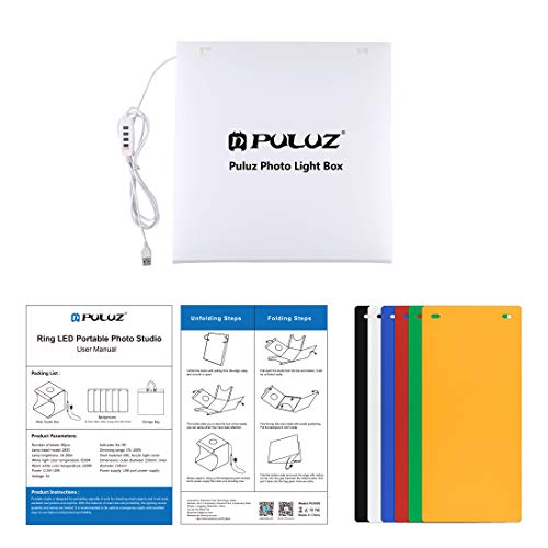 Tragbares Ringlicht-Fotostudio-Lichtkasten, zusammenklappbar, Foto-Beleuchtung, Studio-Box, Schießzelt, mit weißem Licht… – Bild 8