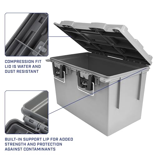 Image of Sheffield 12775 XL Storage Bins With Lids, 2-Pack Stackable Storage Bins, Made in USA, Lockable and Water-Resistant Containers with Lids, Plastic Containers for Home, Classroom, and Dorm