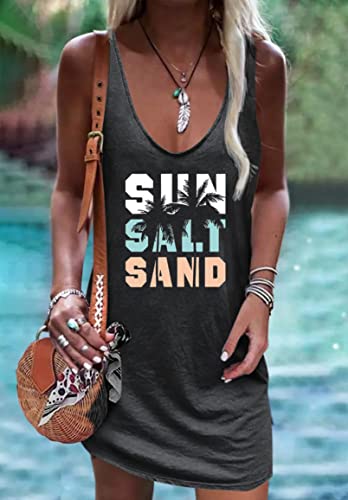 Image of CHUNTIANRAN Mini Dress for Women Swimsuit Coverup Beach Hawaiian Tank Dress | Country Concert Outifts for Women Summer Dress Vacation Outfits