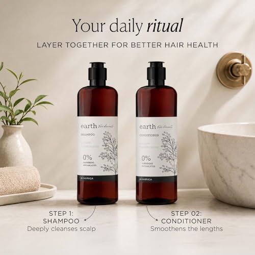 Image of Kimirica Earth Balsam and Frankincense Shampoo made with Naturally Derived Extracts for All Hair Types, 100% Vegan, Paraben and SLS Free for Men and Women (290ml|Pack of 1)