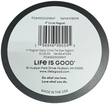 Life is Good Magnet Daisy Circle Tie Dye Sage Green image 3