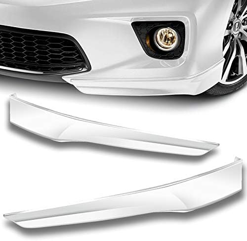 Front Bumper Lip fit for compatible with 2013-2015 Honda Accord 2-DOORCoupe Only, Front Bumper Lip Spoiler Air Chin Body Kit Splitter Painted Glossy White ABS, 2014 (HFP-Style)