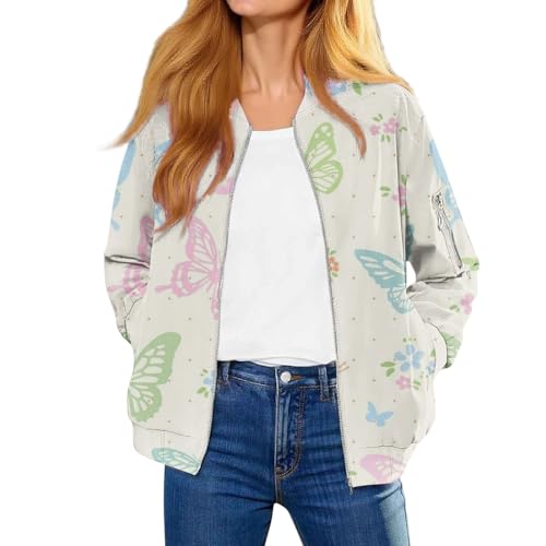 Chaqueta bomber estampada holgada: comodidad ligera para exteriores