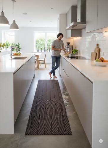 Image of Vivid Anti Slip Door Mat, Floor Mat for Living Room with Anti Slip Backing, Anti Skid Door Mats for Home, Kitchen, Entrance, Hospital, Bathroom Mat [Size 2x4 feet, Color Brown]