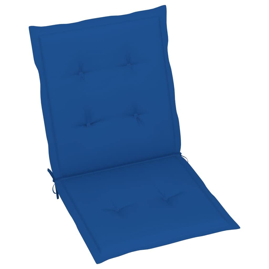 Cuscino per sedia da giardino, 2 pezzi, per sedie a sdraio con schienale alto, design universale, per interni ed esterni, balcone, terrazza, con 2 lacci, blu reale, 100 x 50 x 3 cm