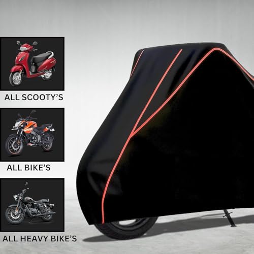 Image of Kayme ATV Cover Water Resistance Outdoor Heavy Duty, 4 Wheeler Quad Cover All Weather Rain (Black Red, Splendor)