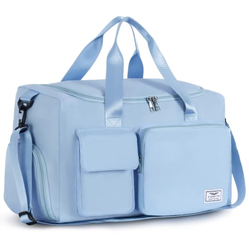 Image of FIORETTO Women's Gym Duffle Bag with Shoes Compartment, 30L Capacity, Ideal for Travel, Gym, Sports, Duffel, Weekender