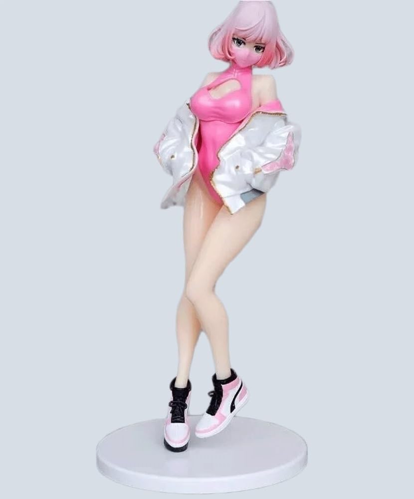 Figurka anime TYdfhSHRi figurka malowana postać tryb zabawka model PCW anime kolekcjonerzy przedmiot 25 cm (różowa)