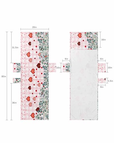 Red Love Heart Valentines Beach Lounge Chair Towel Cover, Soft Chaise Lounge Towel with Side Pockets Patio Pool Chairs Cover for Beach/Pool Sunbathing 29x85 Eucalyptus Leaves Pink Plaid