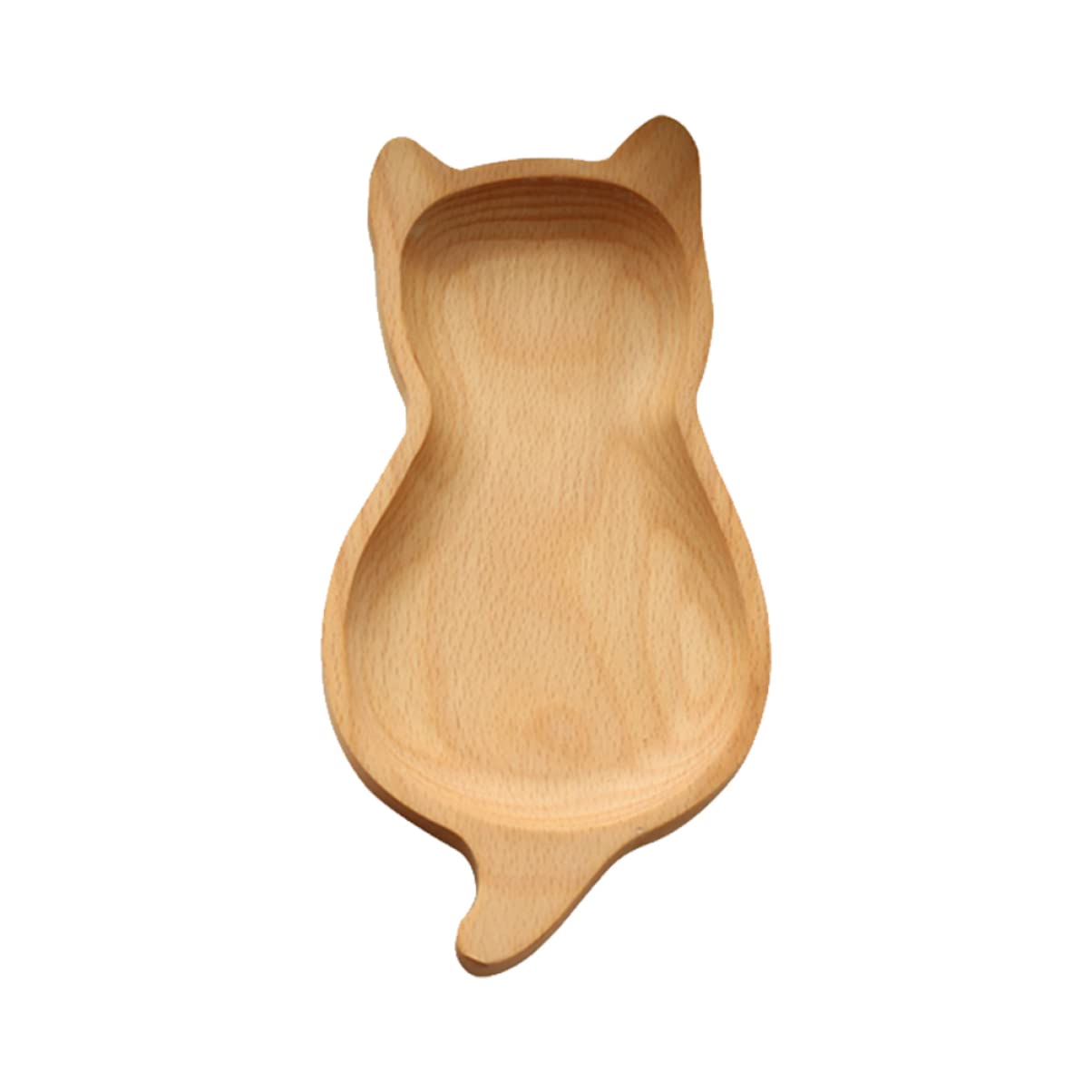 BESTonZON Japan Candy Wood Cat Plate, Wood Serving platters cat Shaped Tray Japanese Wood Plate Cat Shaped Serving Vintage Tray, Wood Sauce Dishes Serving Tray Cute Cat Design Dipping Platters