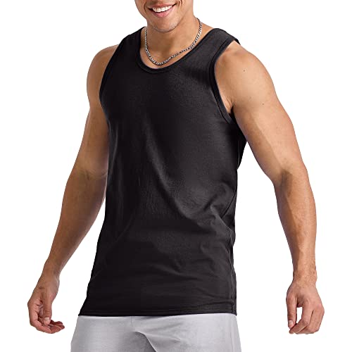 hanes mens essentials tank top pack midweight cotton tanks sleeveless shirts 3-pack