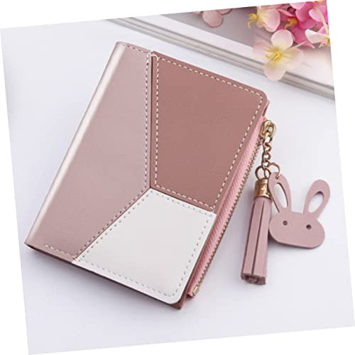 Portable Pu Wallet for Women Short Multifunctional Purse Tassel Delicate Zippered Holder for Cards and Cash Compact Design for Daily Use3