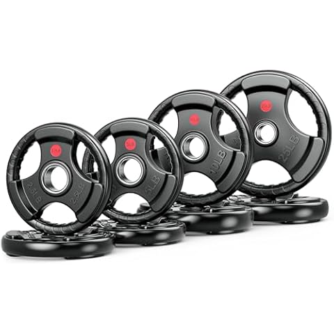 GIKPAL 85lbs Weight Plates, 2-inch Olympic Weight Plates, Rubber Weight Plate Sets for Weightlifting Strength Training in Home Gym Cover