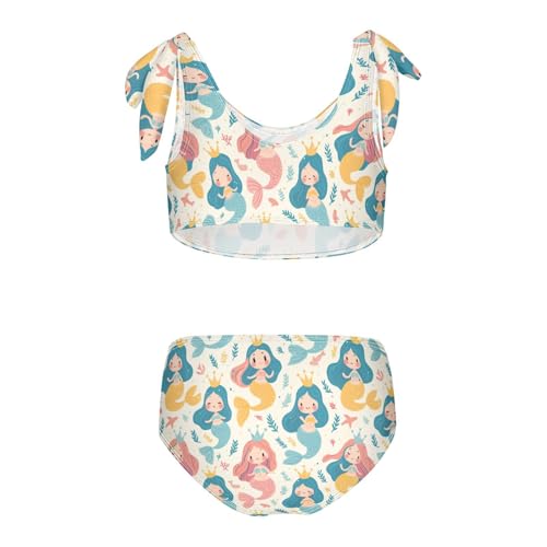 Wusikd Cute Mermaids Girls Swimsuits Two Piece Crowns Swimwear Bikini Set for for Girls Size 3T2