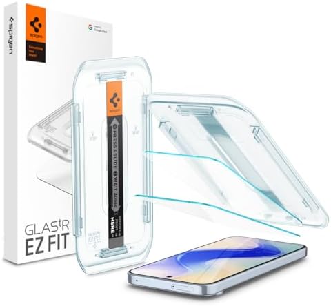 Spigen【Made for Google 公式認定】Pixel 10 Pro XL/9 Pro XL 強化ガラスフィルム 2枚入 9H+硬度 貼り付けキット付き 指紋認証対応 飛散防止 指紋防止 撥油加工 保護フィルム EZ Fit AGL08445 (クリスタル・クリア)