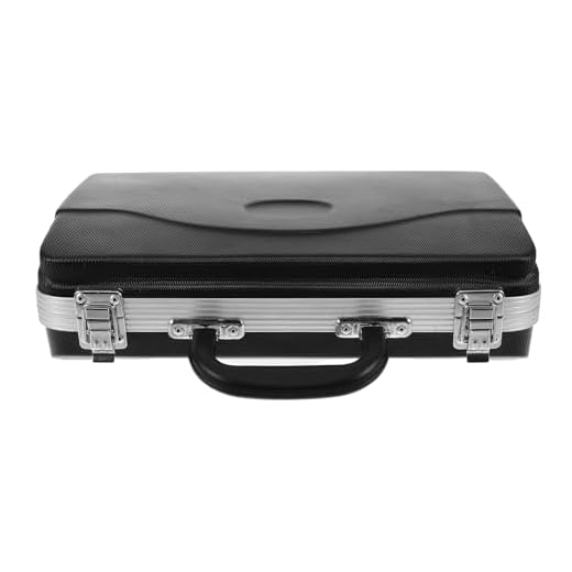 Levemolo Estuche Rígido para Clarinete Sib de ABS Negro Compartimentos Interiores de Terciopelo Almacenamiento para Accesorios Portátil y Ligero Adecuado para Músicos y Estudiantes de