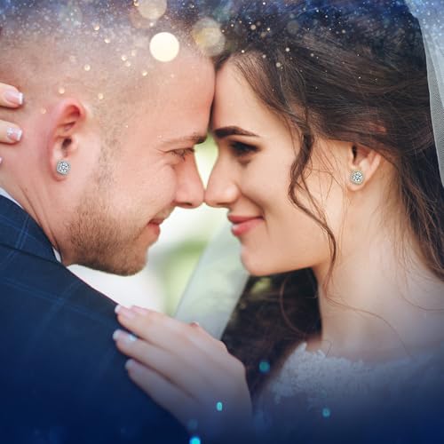 Moissanite Earrings for Women Men, 1ct-4ct DEF Color Moissanite Stud Earrings，925 Sterling Silver earrings, Safety Friction Back4