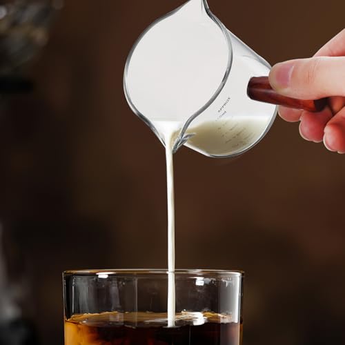 Tazas medidoras de vidrio de 150ml juego de 2 jarras pequeñas graduadas espresso 8