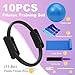 WENDISI Pilates Ring Fitness Circles Set, High Resistance Yoga Ring Pilates Equipment Set for Women Includes Pilates Ring, 9 Inch Small Exercise Ball, 5 Resistance Bands at Home Pilates Workout Set
