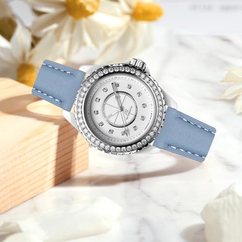 Afany Leather Watch Band 15mm,Quick Release Replacement Watch Strap Blue,Silver Polished Pin Buckle,for Women lady girls by Afany - Used condition - Image 6