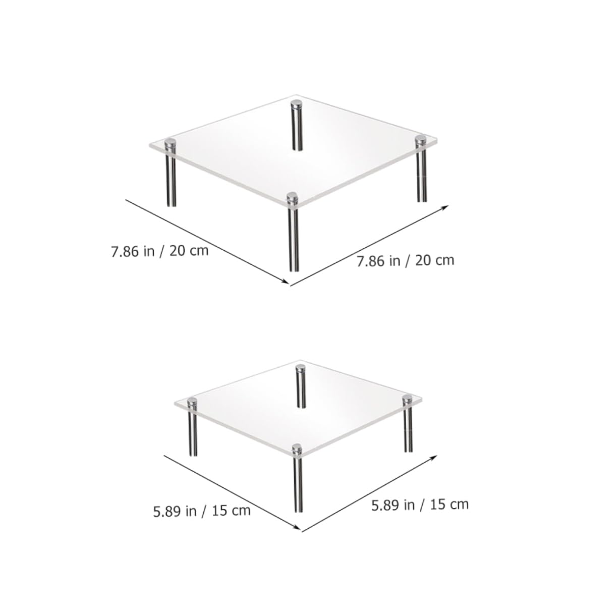 Garneck 2 Pcs Pastry Tower Cake Display Holder Cake Display Stand Acrylic Cake Dessert Stand Metal