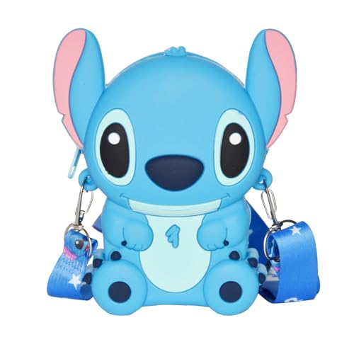 ENENSET Bolsa tiracolo Stitch com alça de ombro ajustável, bolsa de mão com zíper linda mini bolsa d