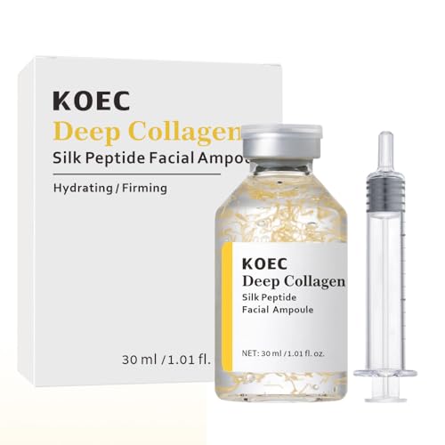 Image of KOEC Deep Collagen Silk Peptide Facial Ampoule Face Lifting Serum,Intensive Tightening & Smoothing & Hydrating,Non-Greasy,Gentle Formula 1.01 Fl Oz / 30ML Gift for Women