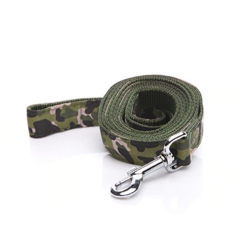 TAIDA Heavy Duty Dog Leash, 6 FT Long, 1 Inch Wide, Nylon Camouflage, Green
