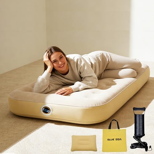 iumulinrui Single Air Mattress – Single Inflatable Bed with Fiber-Tech Support, 8.5' Height, 300...