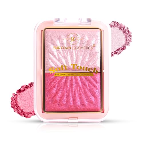 Image of Shryoan Soft Touch Baked Highlighter & Blush Palette | Highly Pigmented & Long Lasting | Shimmery Finish Baked Highlighter & Blush Palette | Brightening | 10 Gram (Shade - 04)