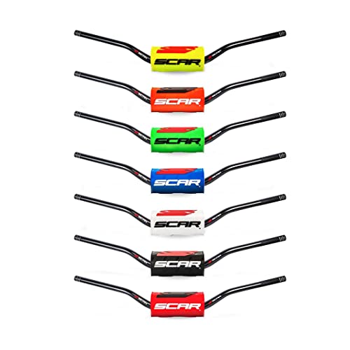 Guidon Moto Cross SCAR O² 28mm (1 1/8”) sans barre - Villopoto Stewart Style - Mousse rouge